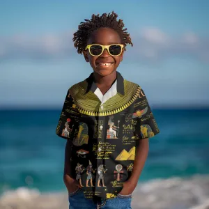 Ancient Egypt and Hieroglyphs Kid Hawaiian Shirt LT9
