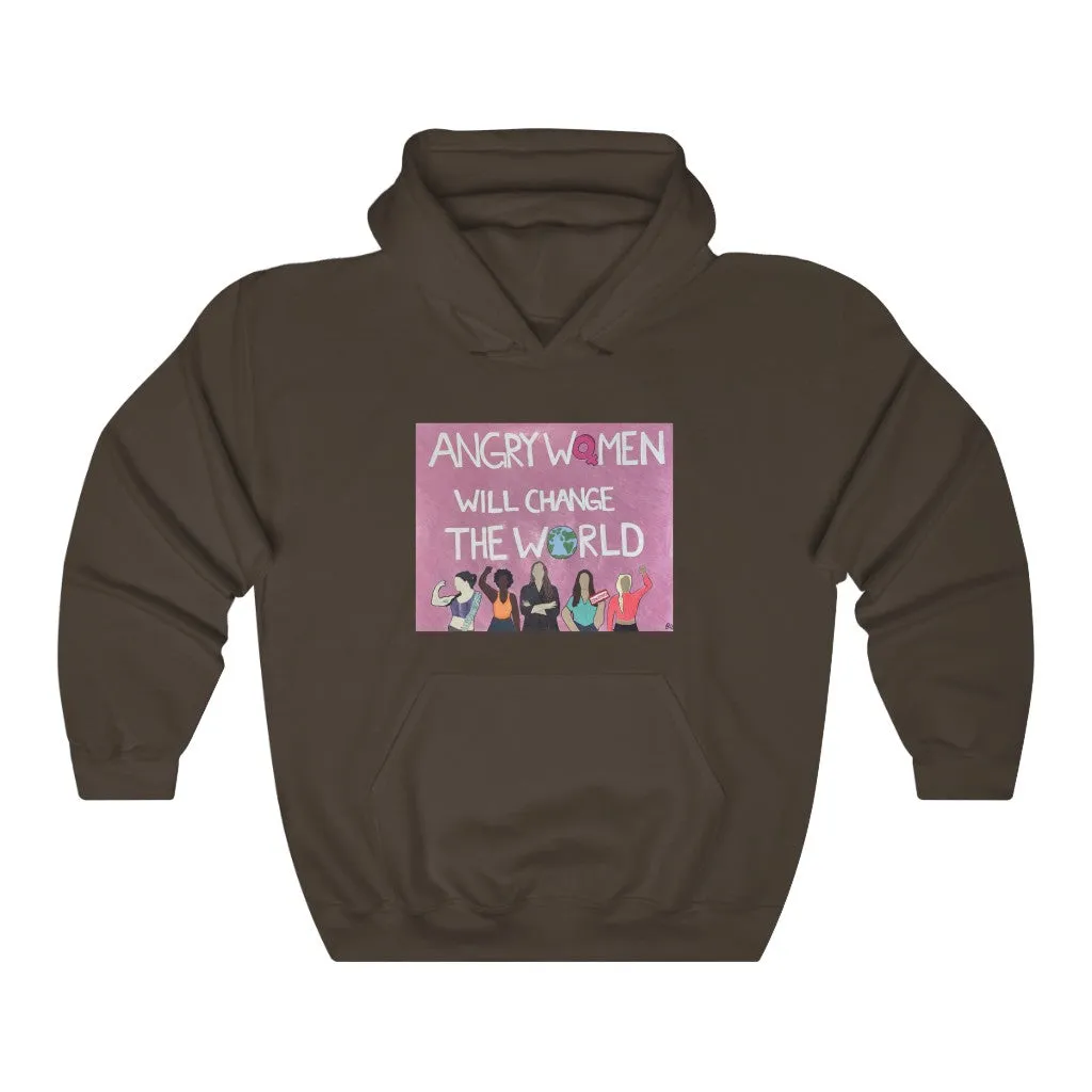 ANGRY WOMEN WILL CHANGE THE WORLD - Unisex Heavy Blend™ Hooded Sweatshirt