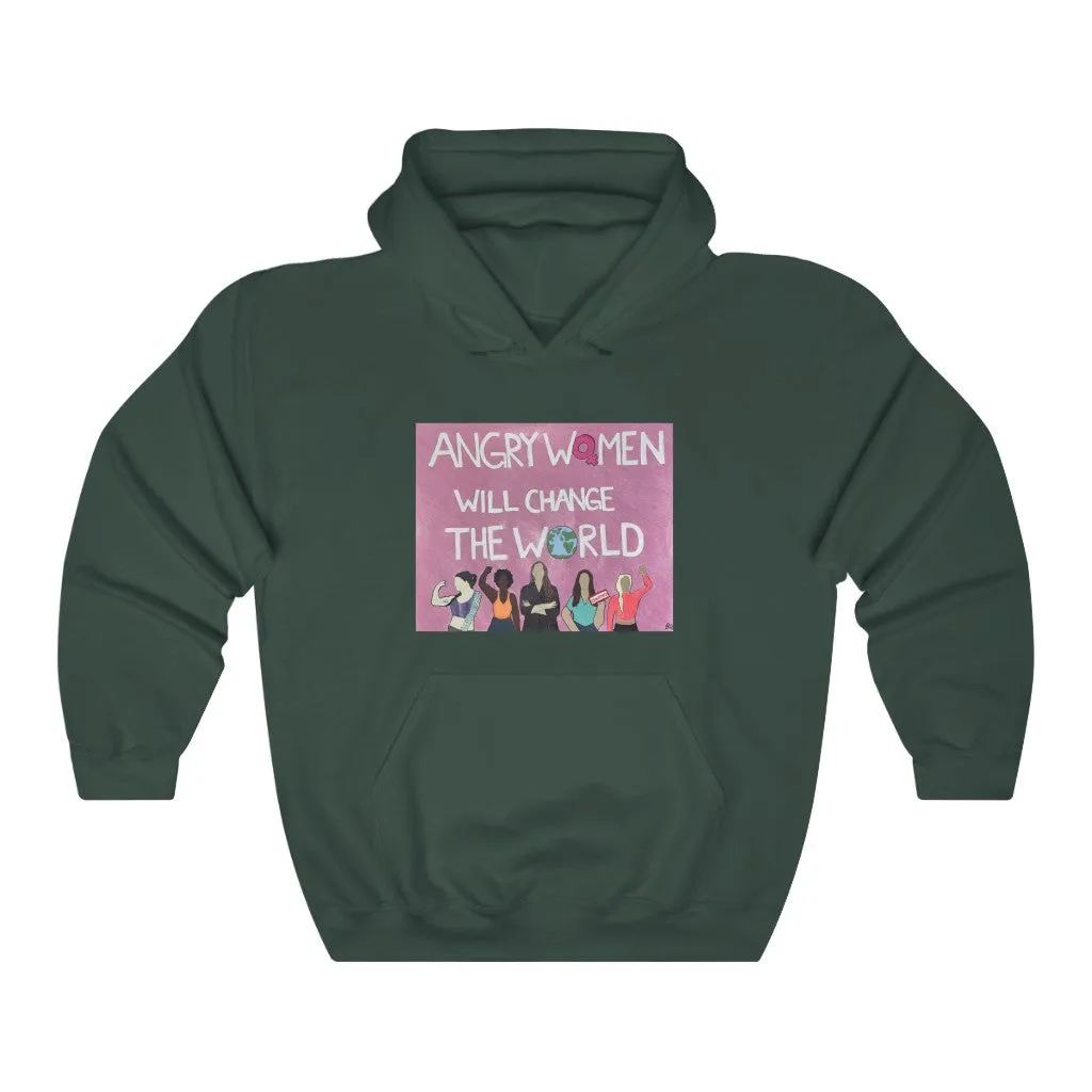 ANGRY WOMEN WILL CHANGE THE WORLD - Unisex Heavy Blend™ Hooded Sweatshirt