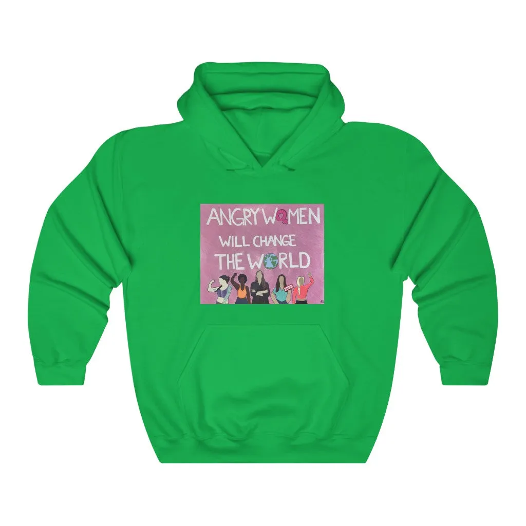 ANGRY WOMEN WILL CHANGE THE WORLD - Unisex Heavy Blend™ Hooded Sweatshirt