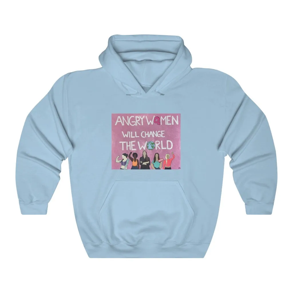 ANGRY WOMEN WILL CHANGE THE WORLD - Unisex Heavy Blend™ Hooded Sweatshirt