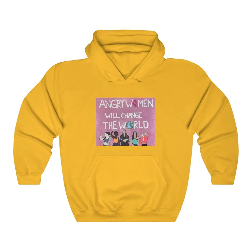 ANGRY WOMEN WILL CHANGE THE WORLD - Unisex Heavy Blend™ Hooded Sweatshirt