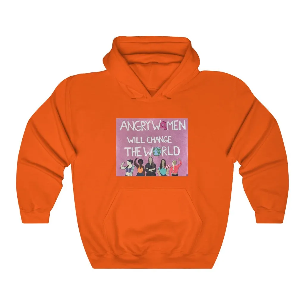 ANGRY WOMEN WILL CHANGE THE WORLD - Unisex Heavy Blend™ Hooded Sweatshirt