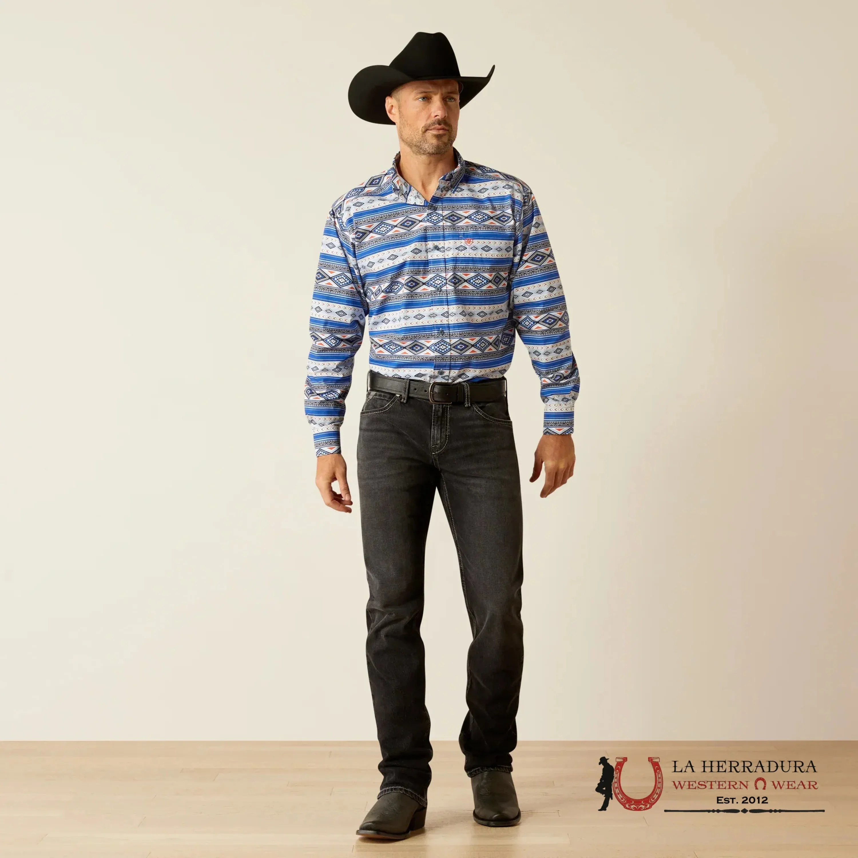 ARIAT CLASSIC  RYDER ROYAL BLUE LONG SLEEVE SHIRT