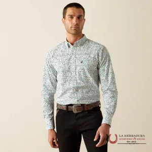 ARIAT FITTED LONG SLEEVE SHIRT JANSEN BLUE - 4746