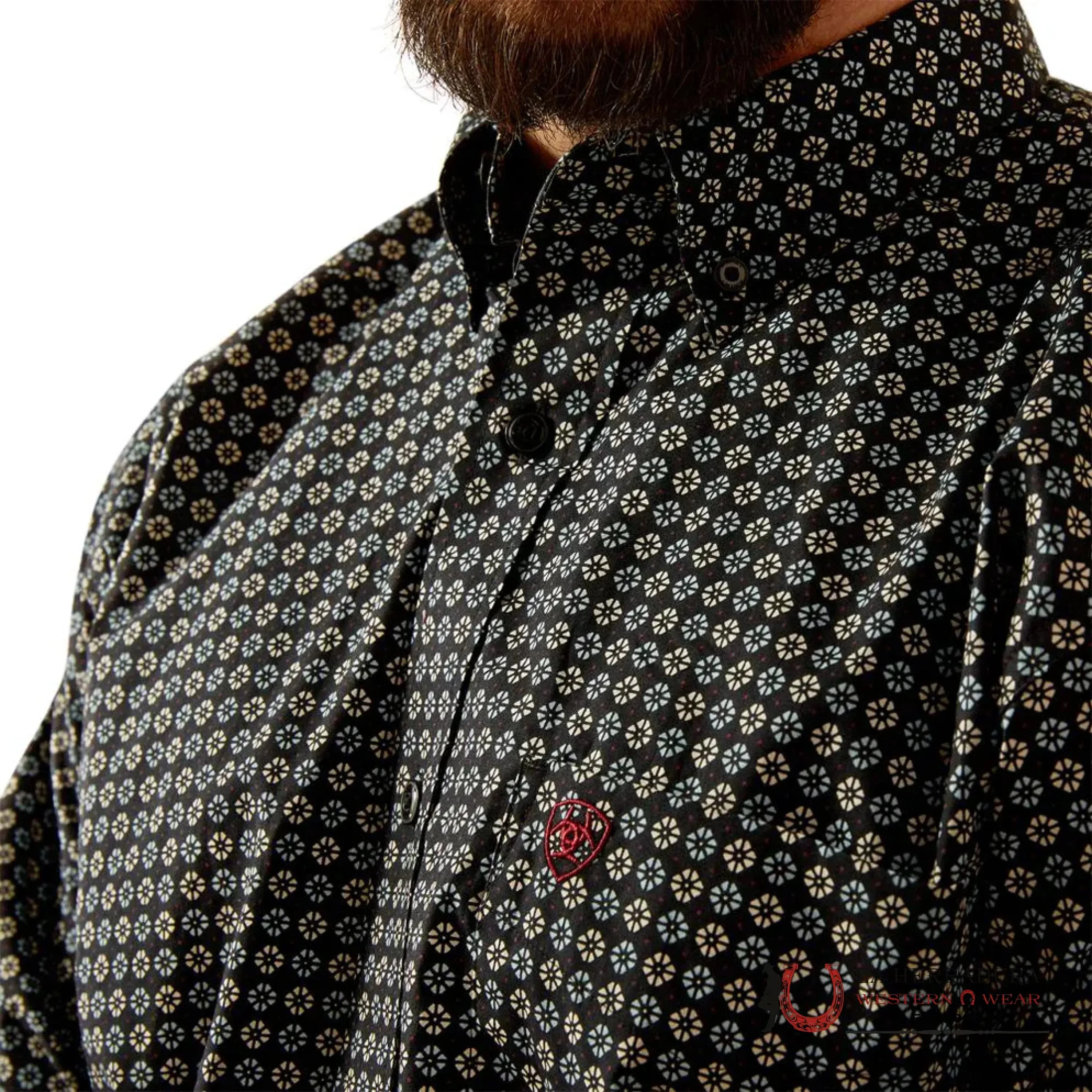ARIAT MENS LONG SLEEVE SHIRT CLASSIC FIT GUSTAV TURQUOISE - 4641