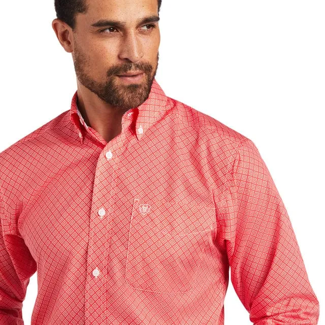 Ariat Shirt Mens Nathan Fitted Poppy Red