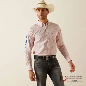 ARIAT TEAM PRIMO FITTED LONG SLEEVE SHORT RED/BLUE FITTED- 4725
