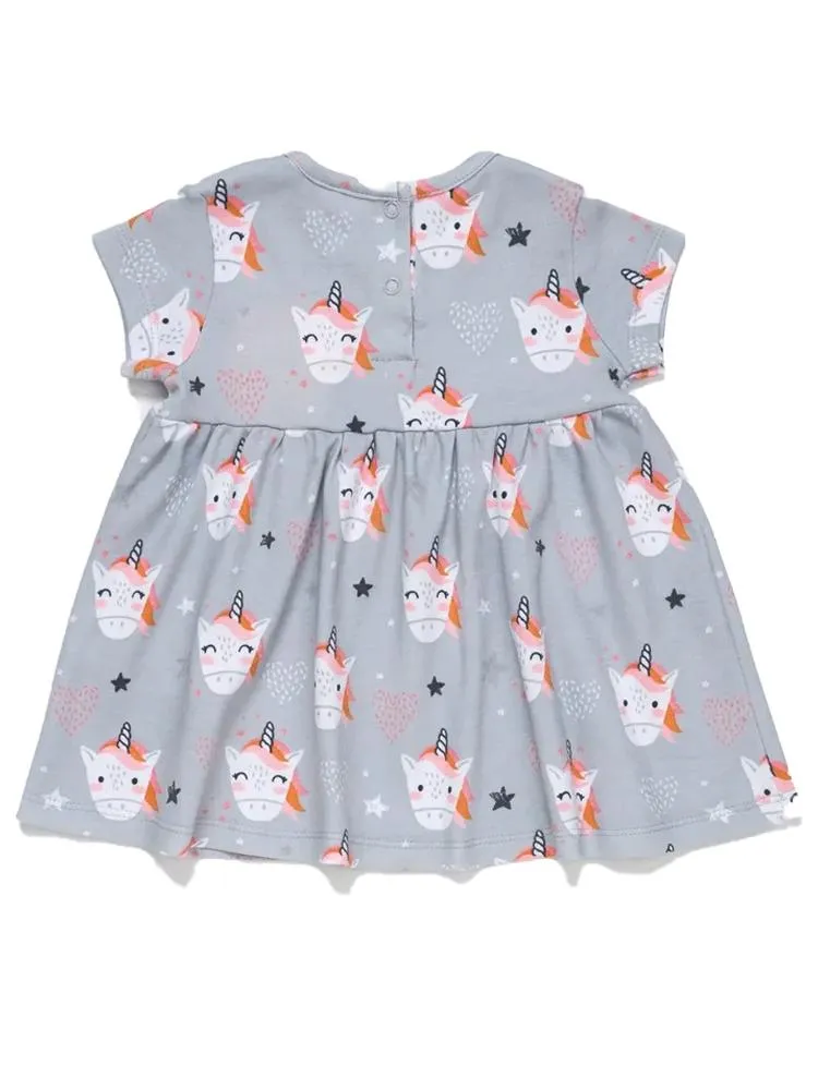 Artie - Happy Unicorn Cotton Baby and Girls Dress