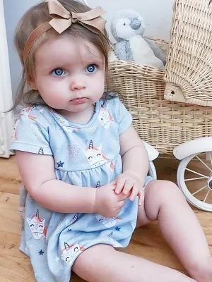 Artie - Happy Unicorn Cotton Baby and Girls Dress