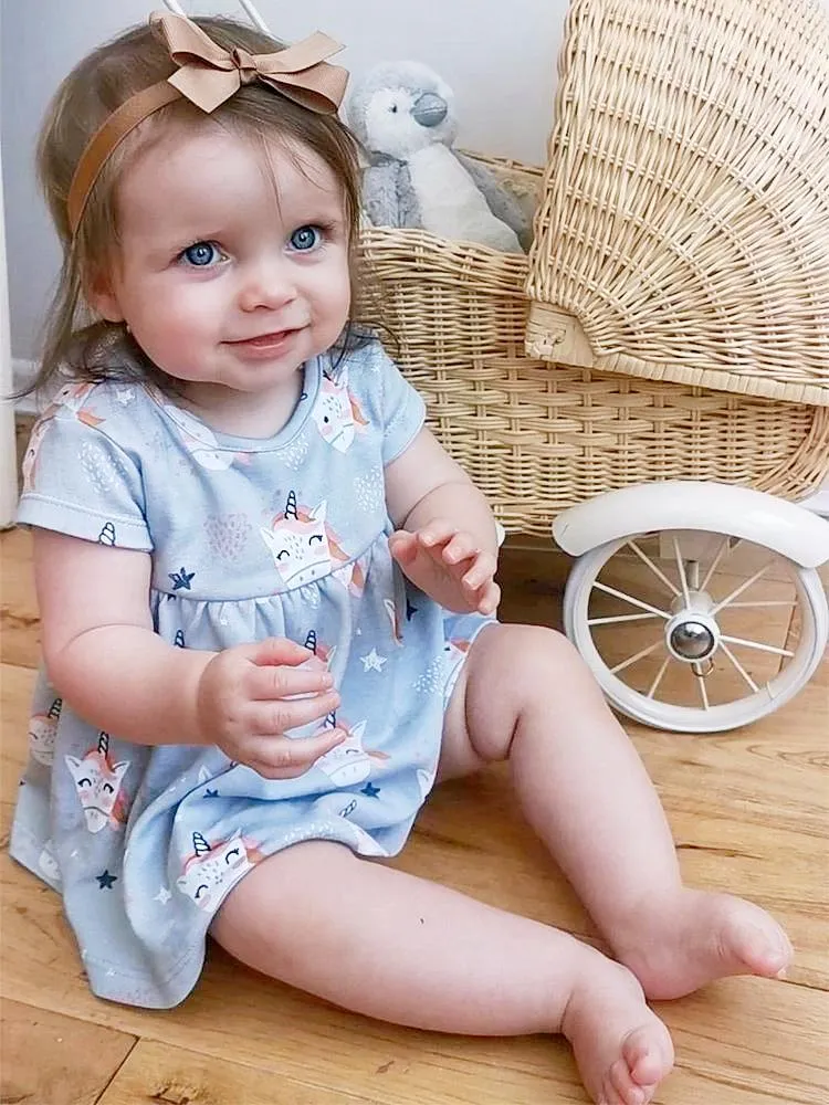 Artie - Happy Unicorn Cotton Baby and Girls Dress