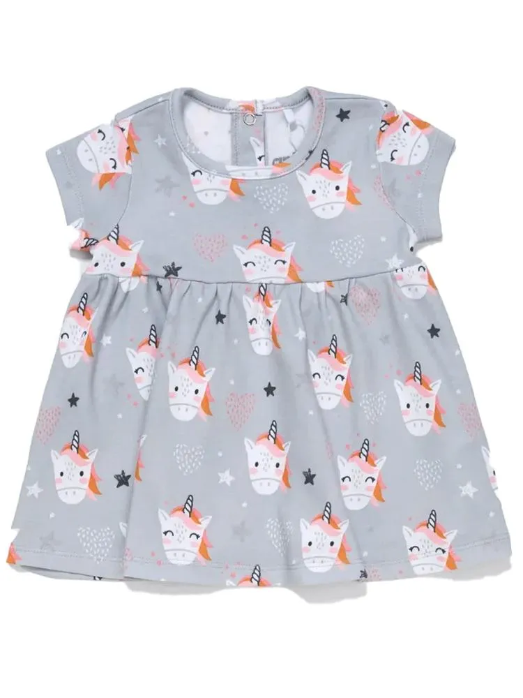 Artie - Happy Unicorn Cotton Baby and Girls Dress