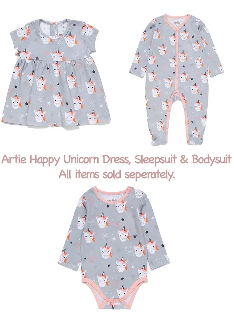 Artie - Happy Unicorn Cotton Baby and Girls Dress