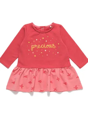 Artie - 'Precious' Blush Red Girls Dress with Flying Birds Pattern