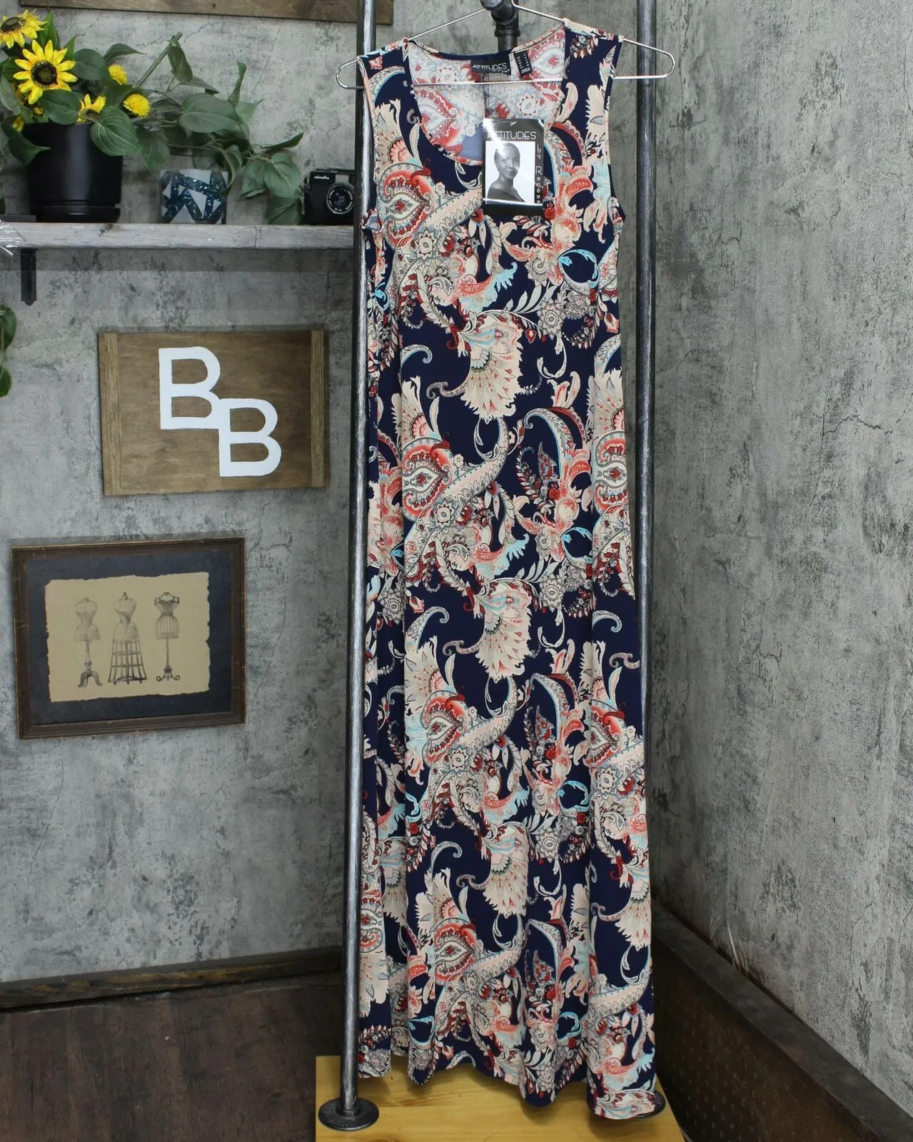 Attitudes by Renee Reg Set Of 2 Printed and Solid Maxi Dresses