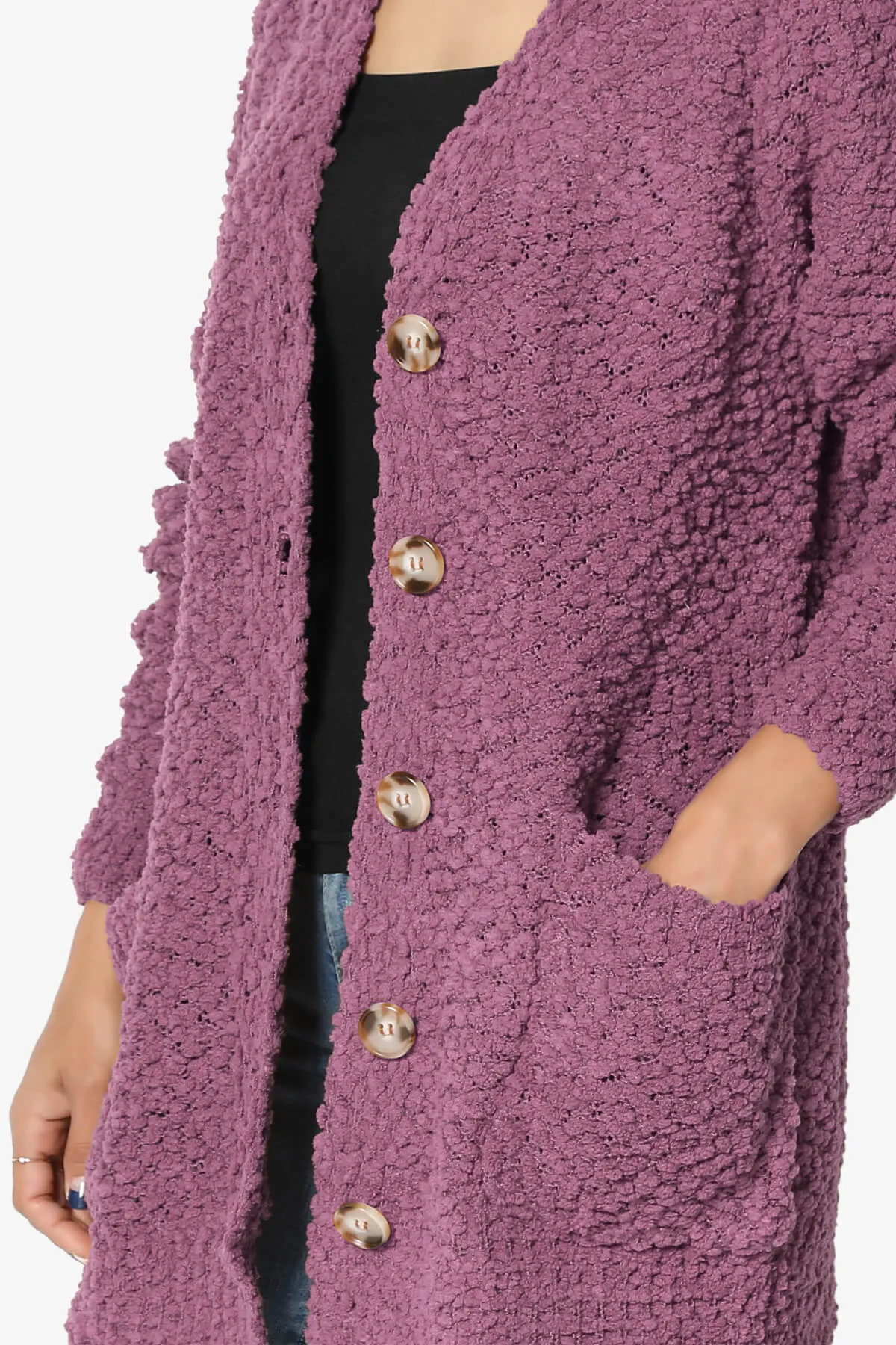 Barry Button Teddy Knit Sweater Cardigan