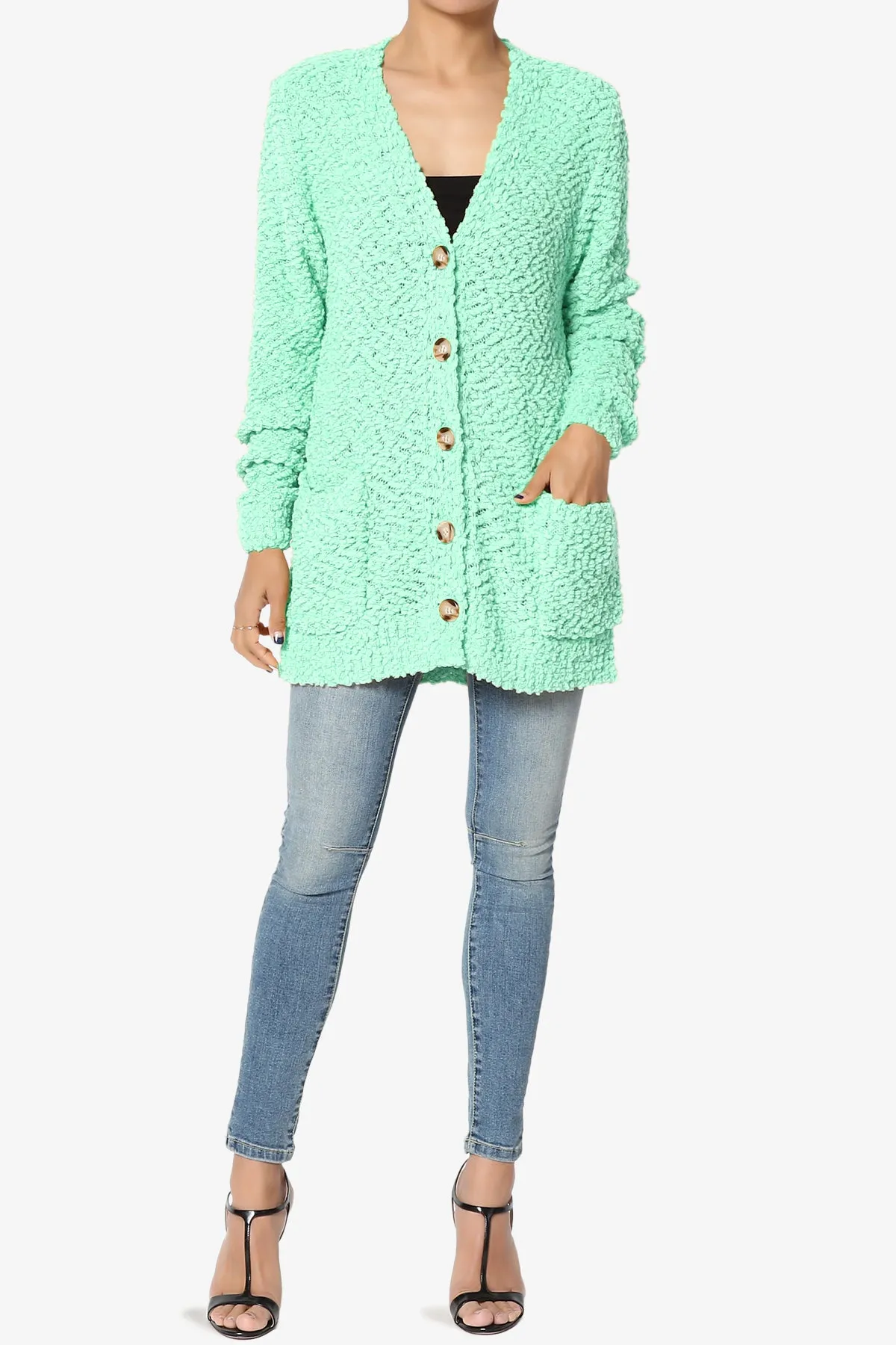 Barry Button Teddy Knit Sweater Cardigan