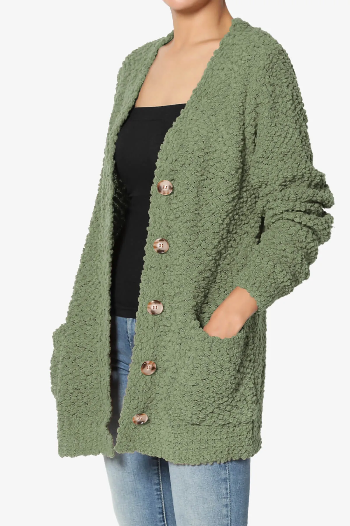 Barry Button Teddy Knit Sweater Cardigan