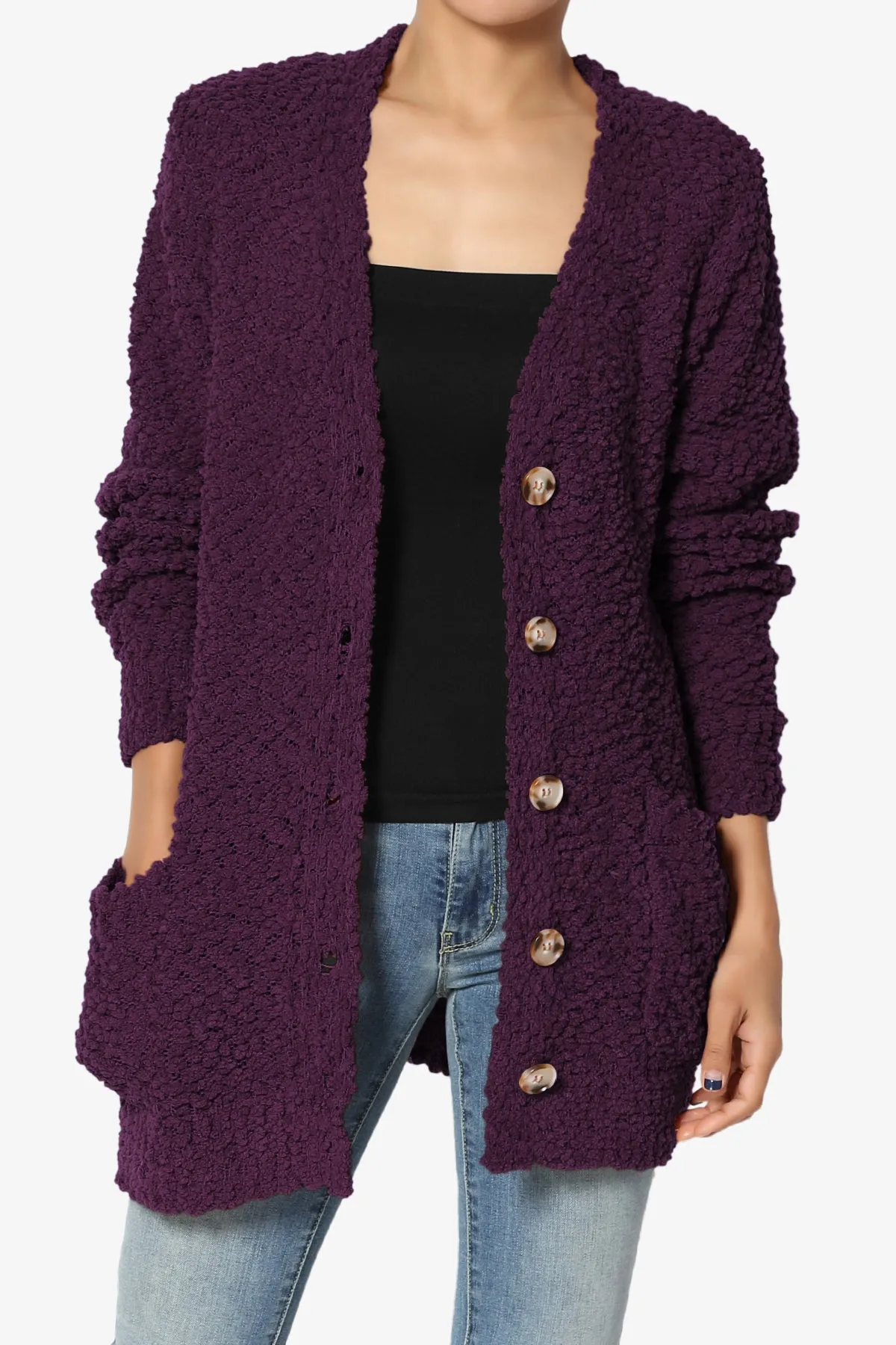 Barry Button Teddy Knit Sweater Cardigan