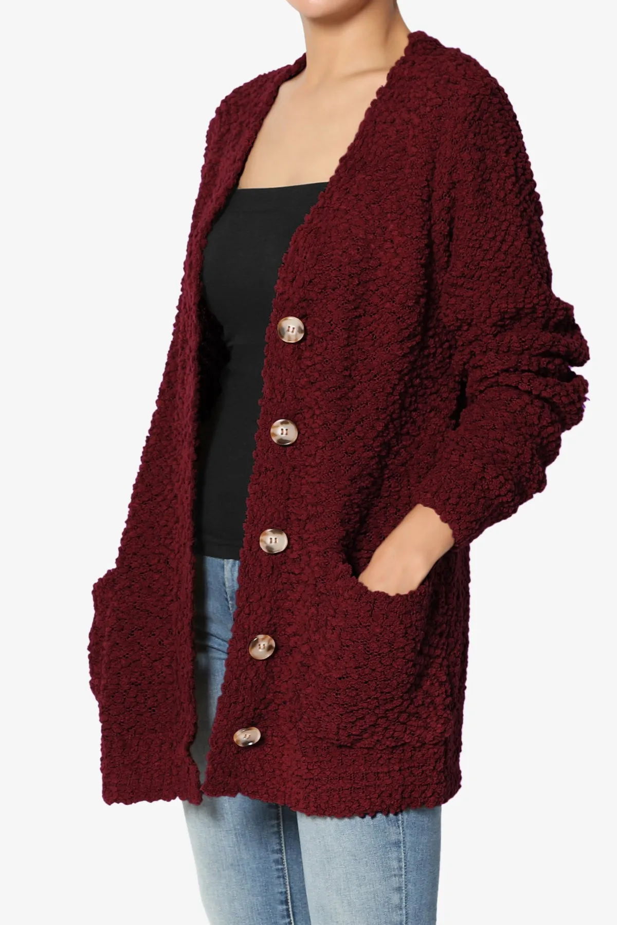 Barry Button Teddy Knit Sweater Cardigan