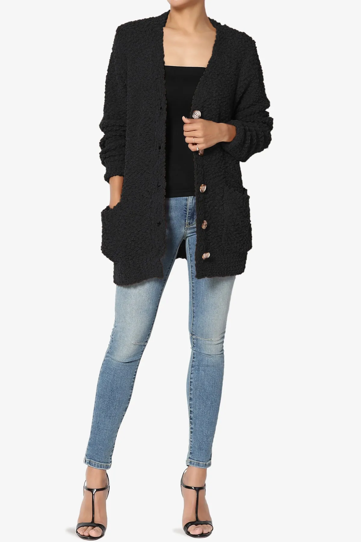 Barry Button Teddy Knit Sweater Cardigan