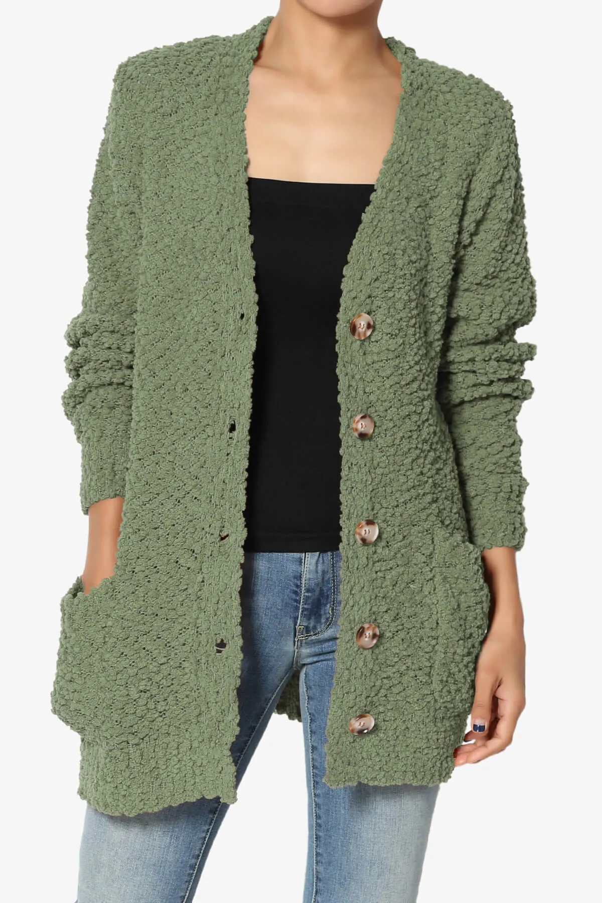 Barry Button Teddy Knit Sweater Cardigan