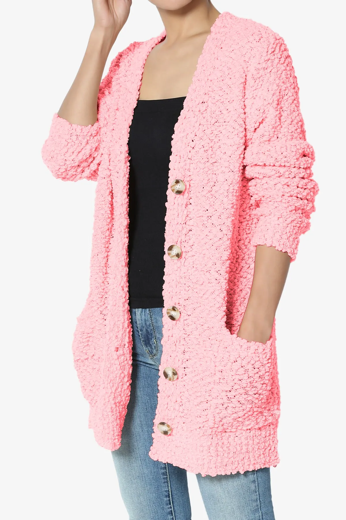 Barry Button Teddy Knit Sweater Cardigan