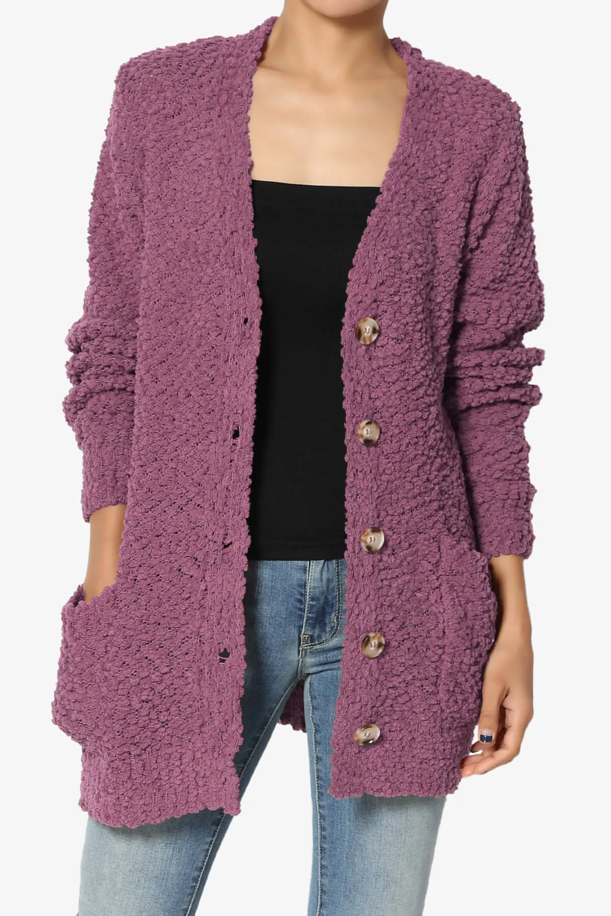 Barry Button Teddy Knit Sweater Cardigan