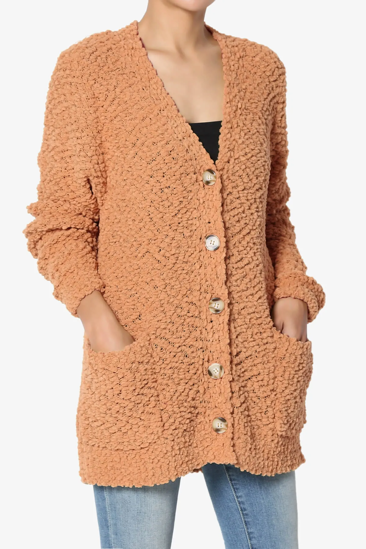 Barry Button Teddy Knit Sweater Cardigan