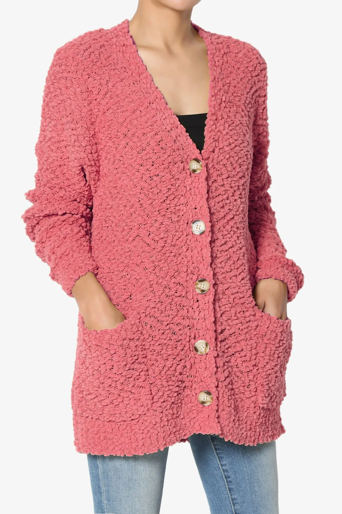 Barry Button Teddy Knit Sweater Cardigan