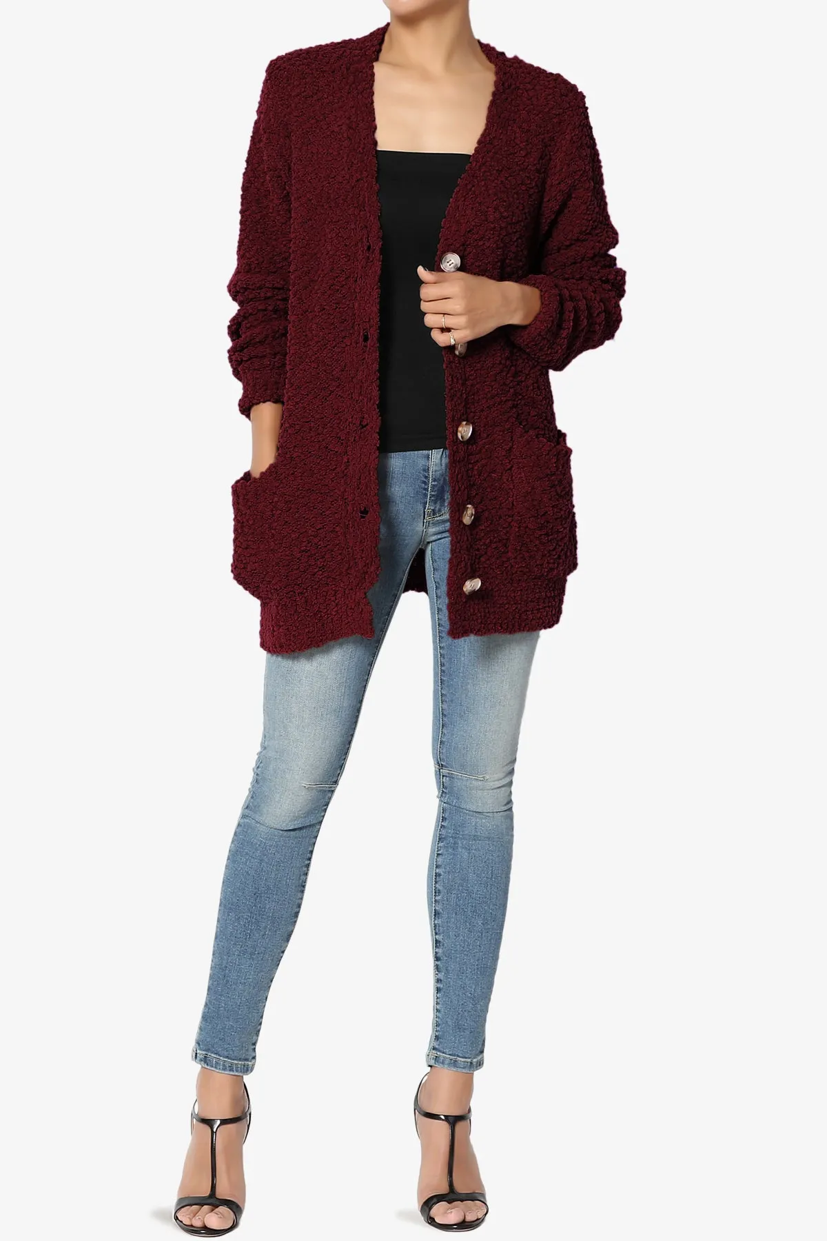 Barry Button Teddy Knit Sweater Cardigan