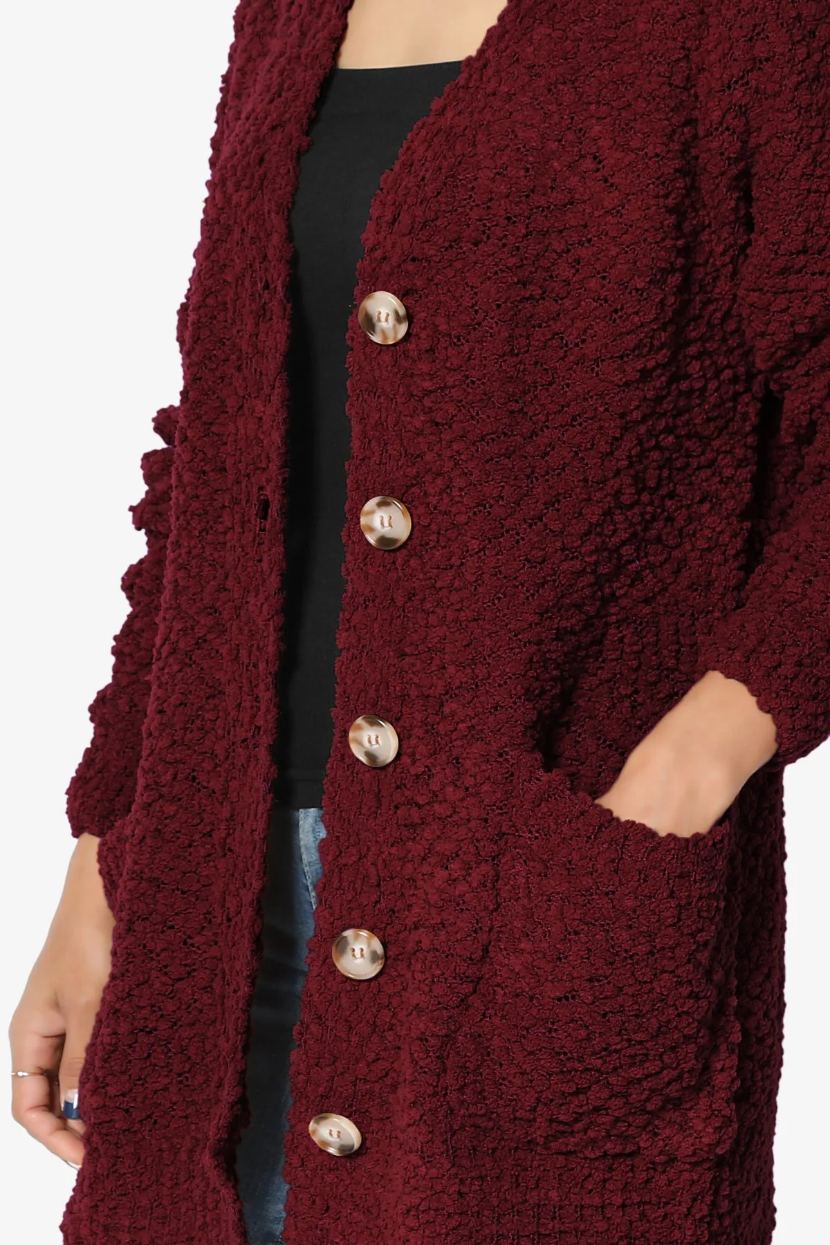 Barry Button Teddy Knit Sweater Cardigan