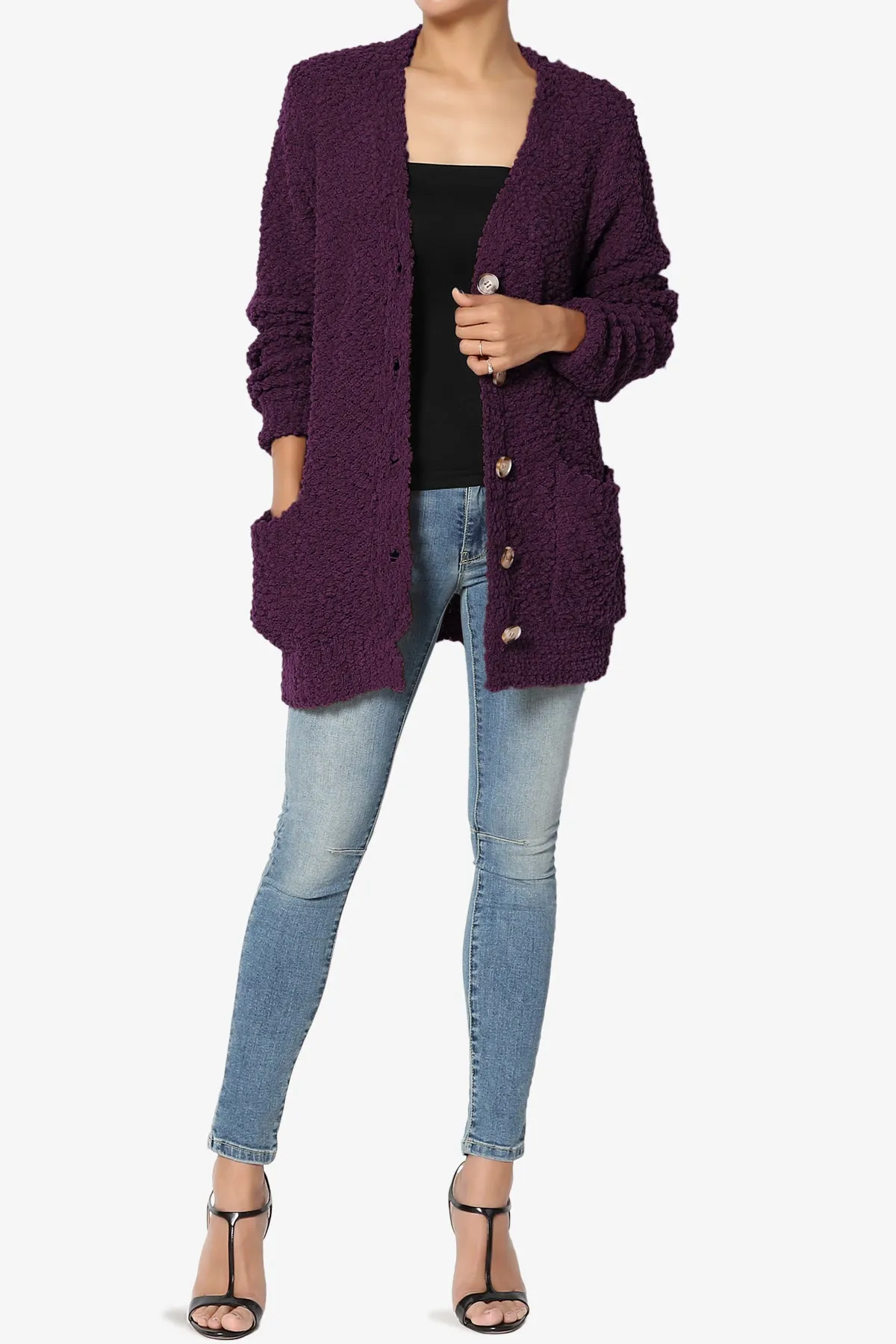 Barry Button Teddy Knit Sweater Cardigan
