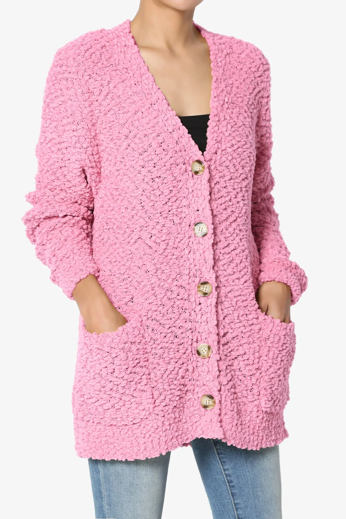 Barry Button Teddy Knit Sweater Cardigan