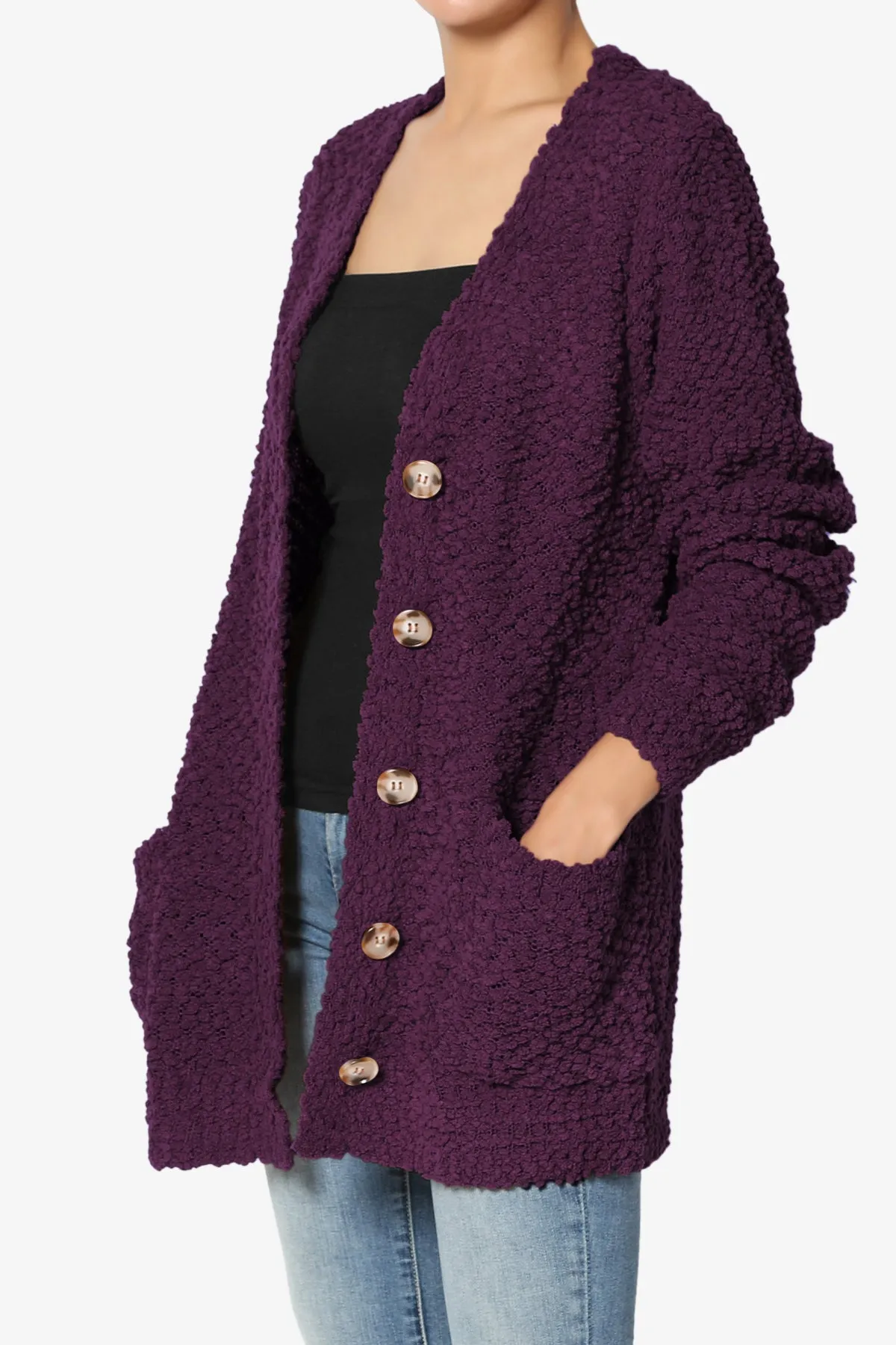 Barry Button Teddy Knit Sweater Cardigan