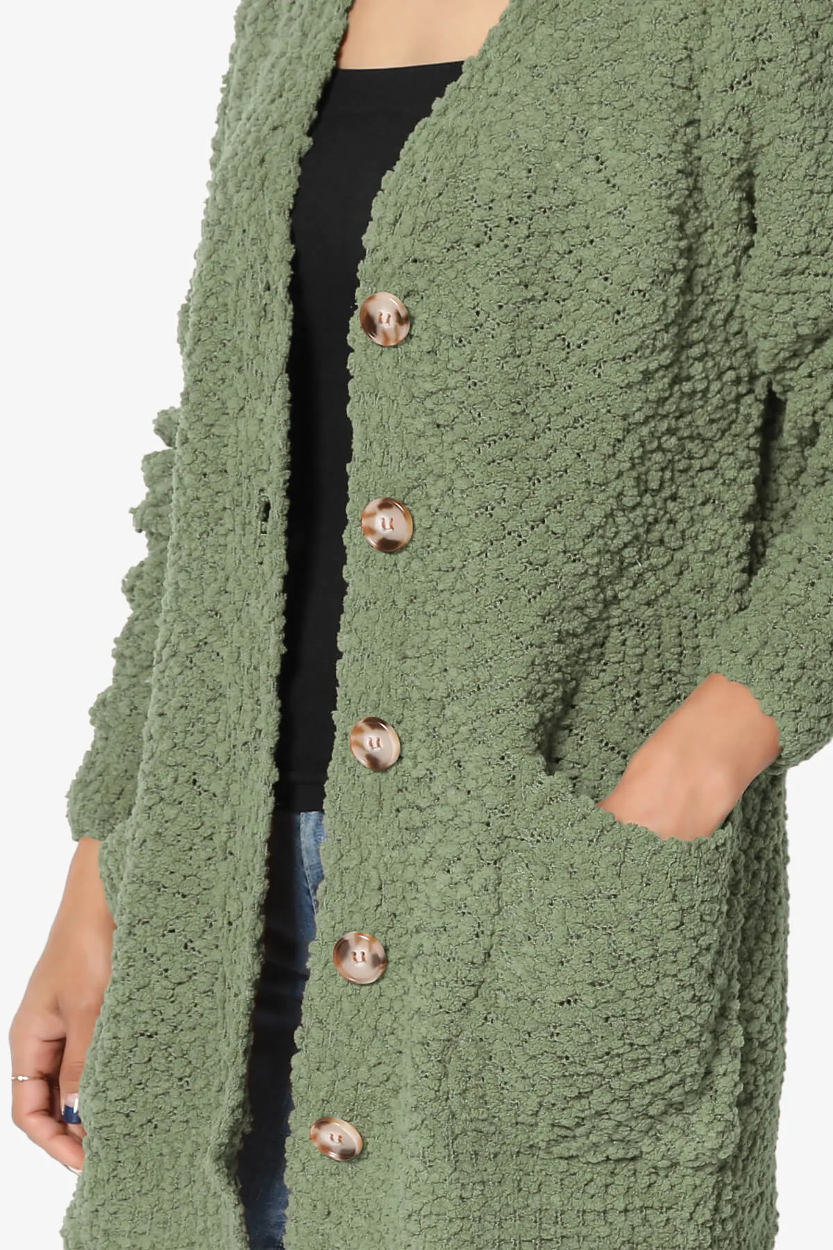 Barry Button Teddy Knit Sweater Cardigan