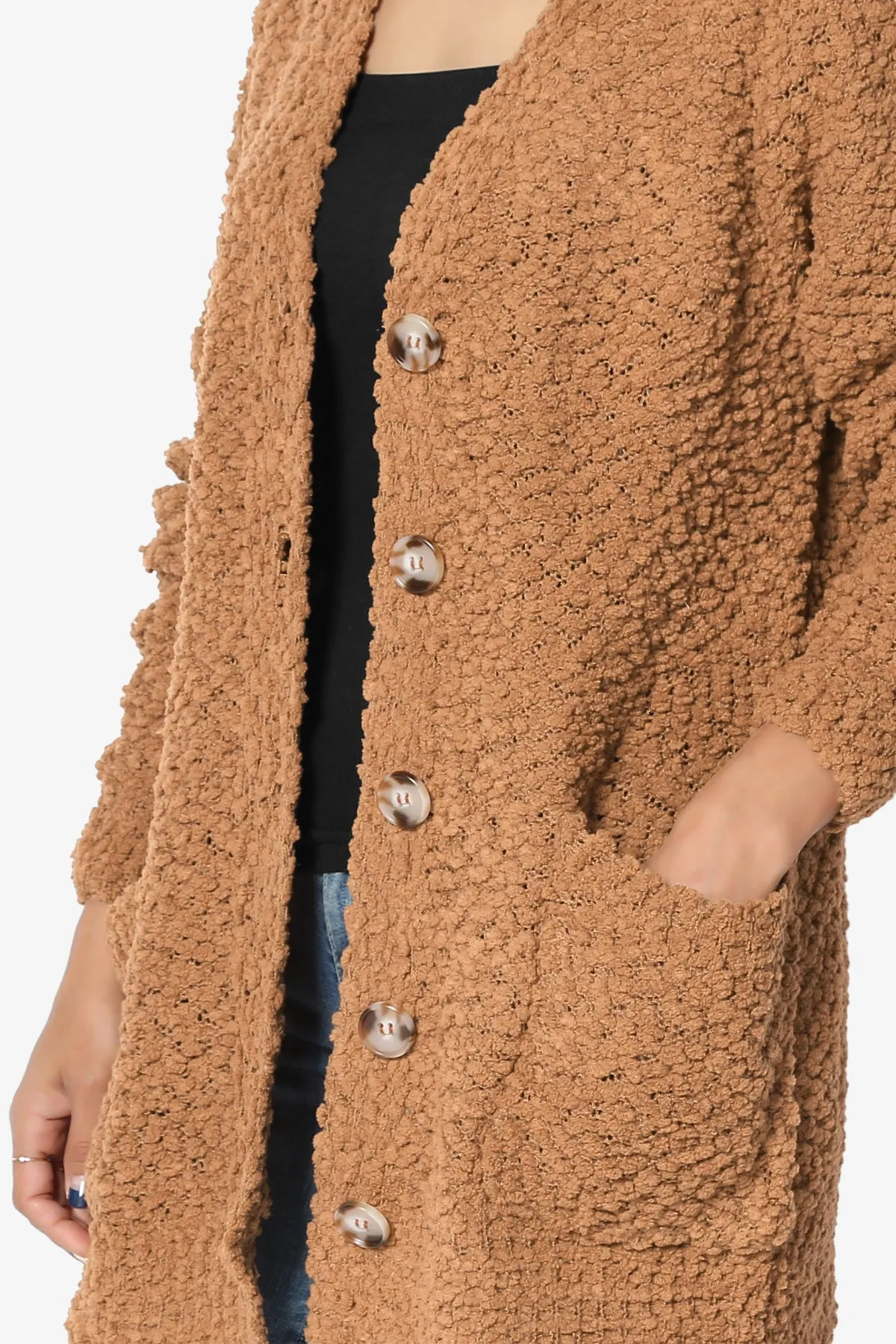 Barry Button Teddy Knit Sweater Cardigan