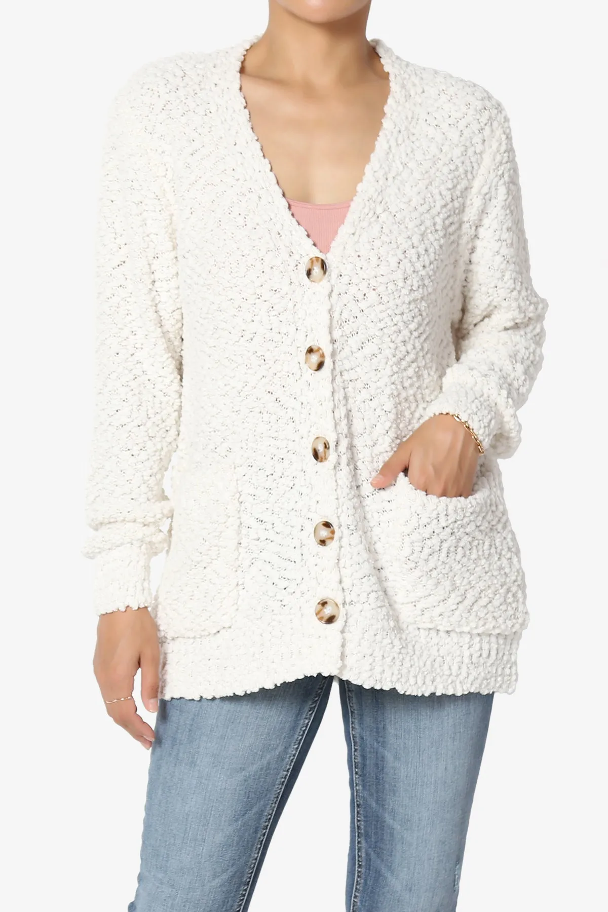 Barry Button Teddy Knit Sweater Cardigan