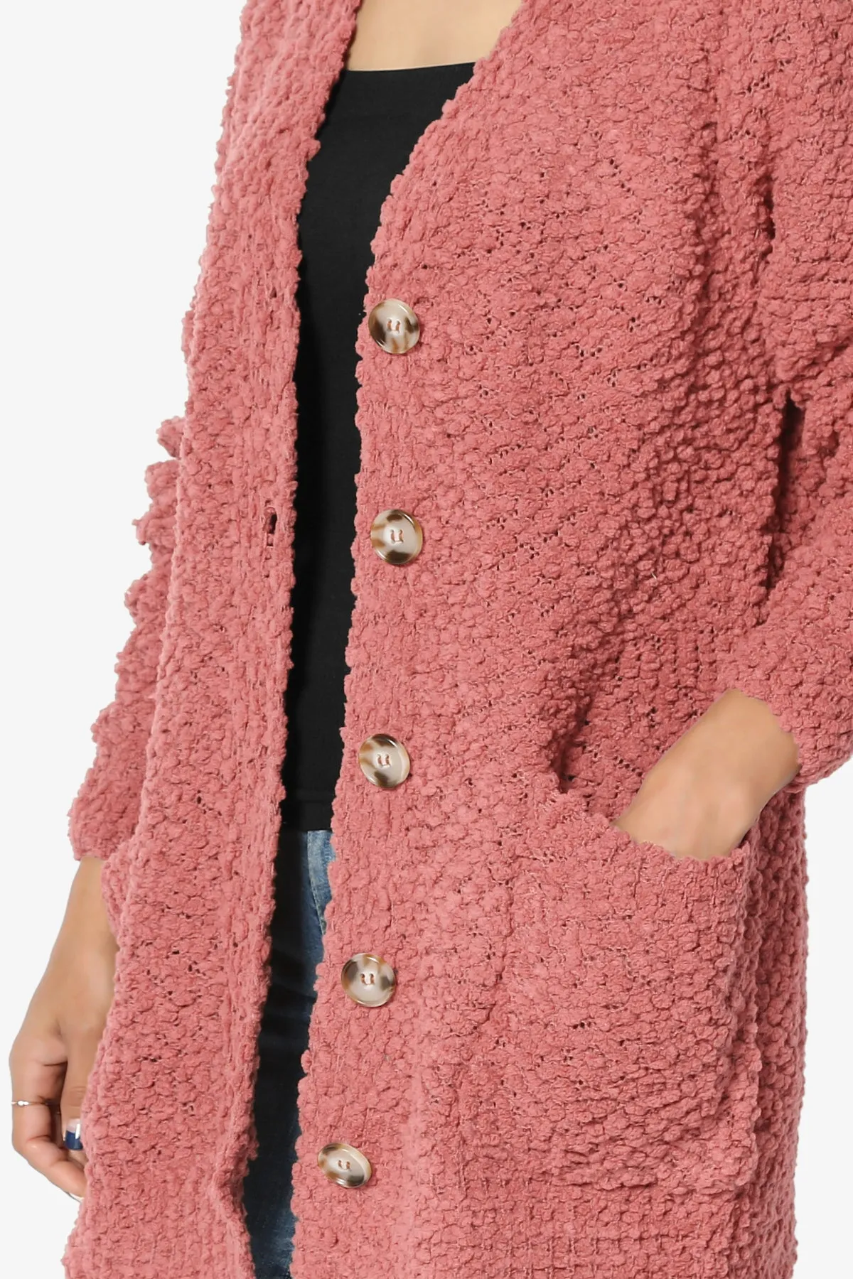 Barry Button Teddy Knit Sweater Cardigan
