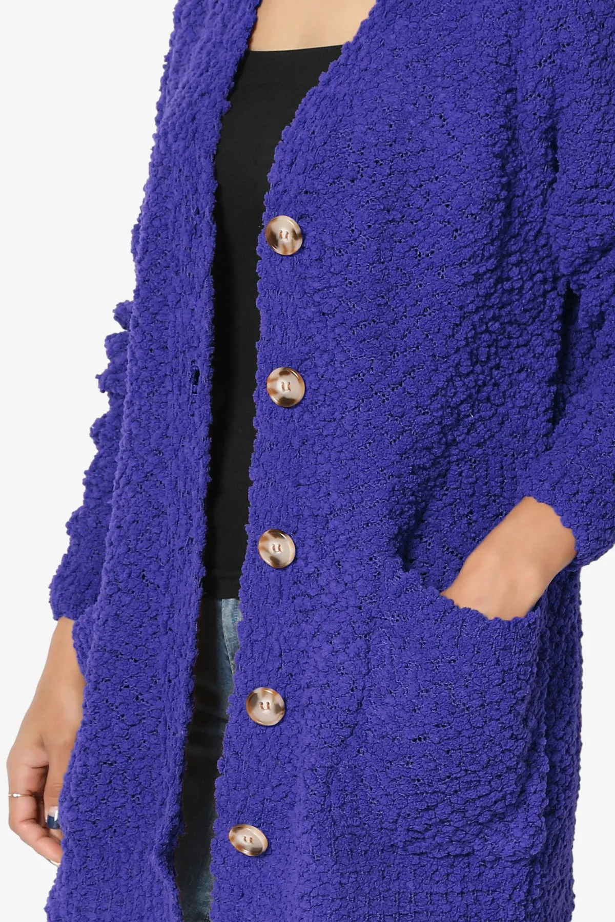 Barry Button Teddy Knit Sweater Cardigan