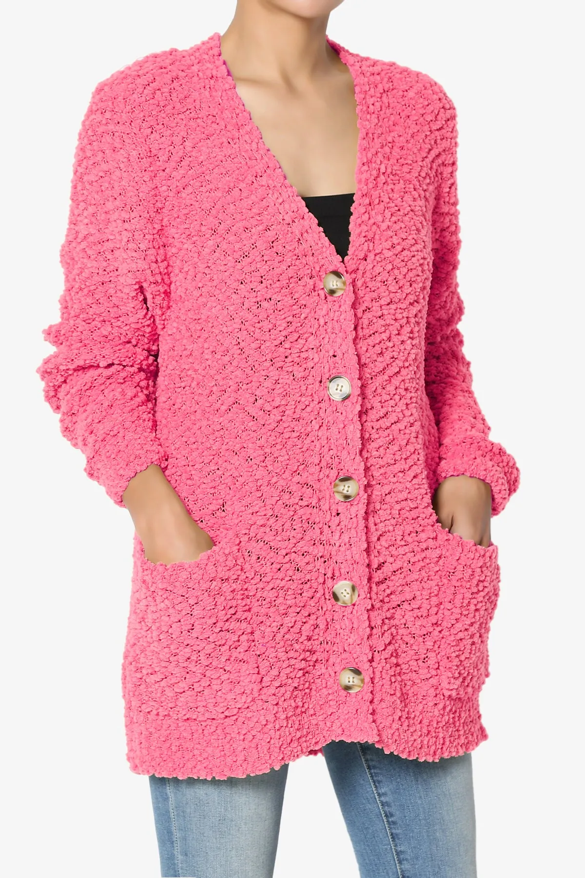 Barry Button Teddy Knit Sweater Cardigan