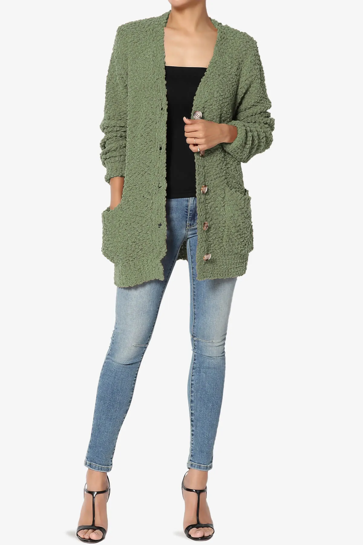 Barry Button Teddy Knit Sweater Cardigan