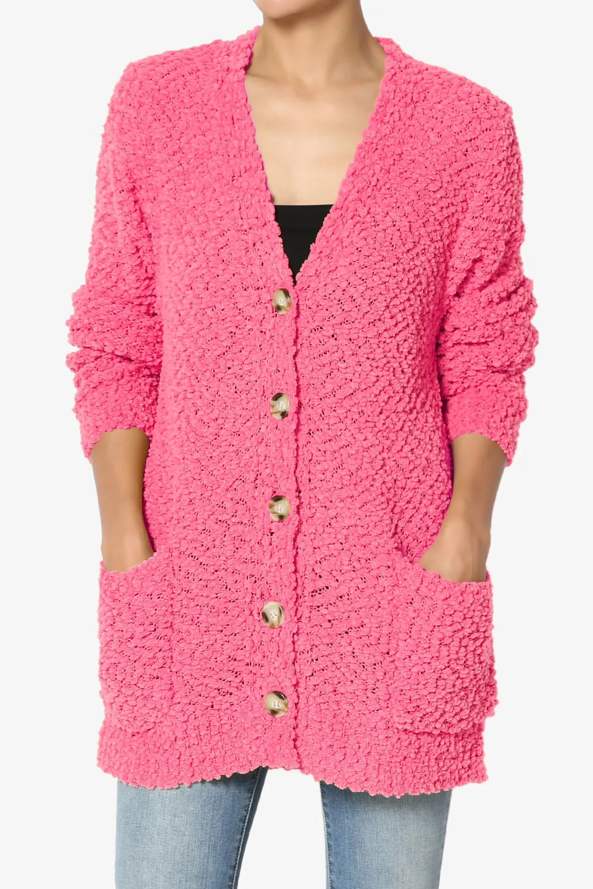 Barry Button Teddy Knit Sweater Cardigan