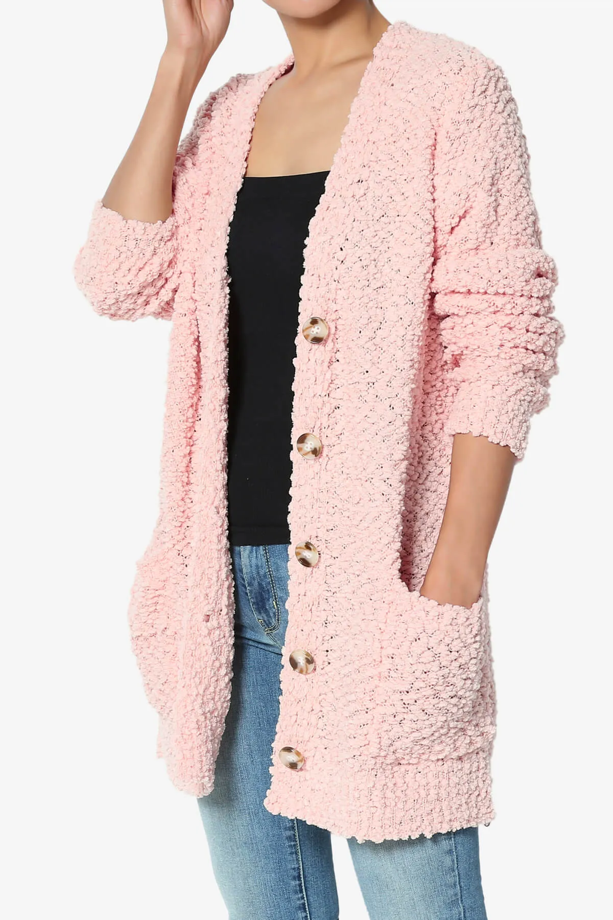 Barry Button Teddy Knit Sweater Cardigan