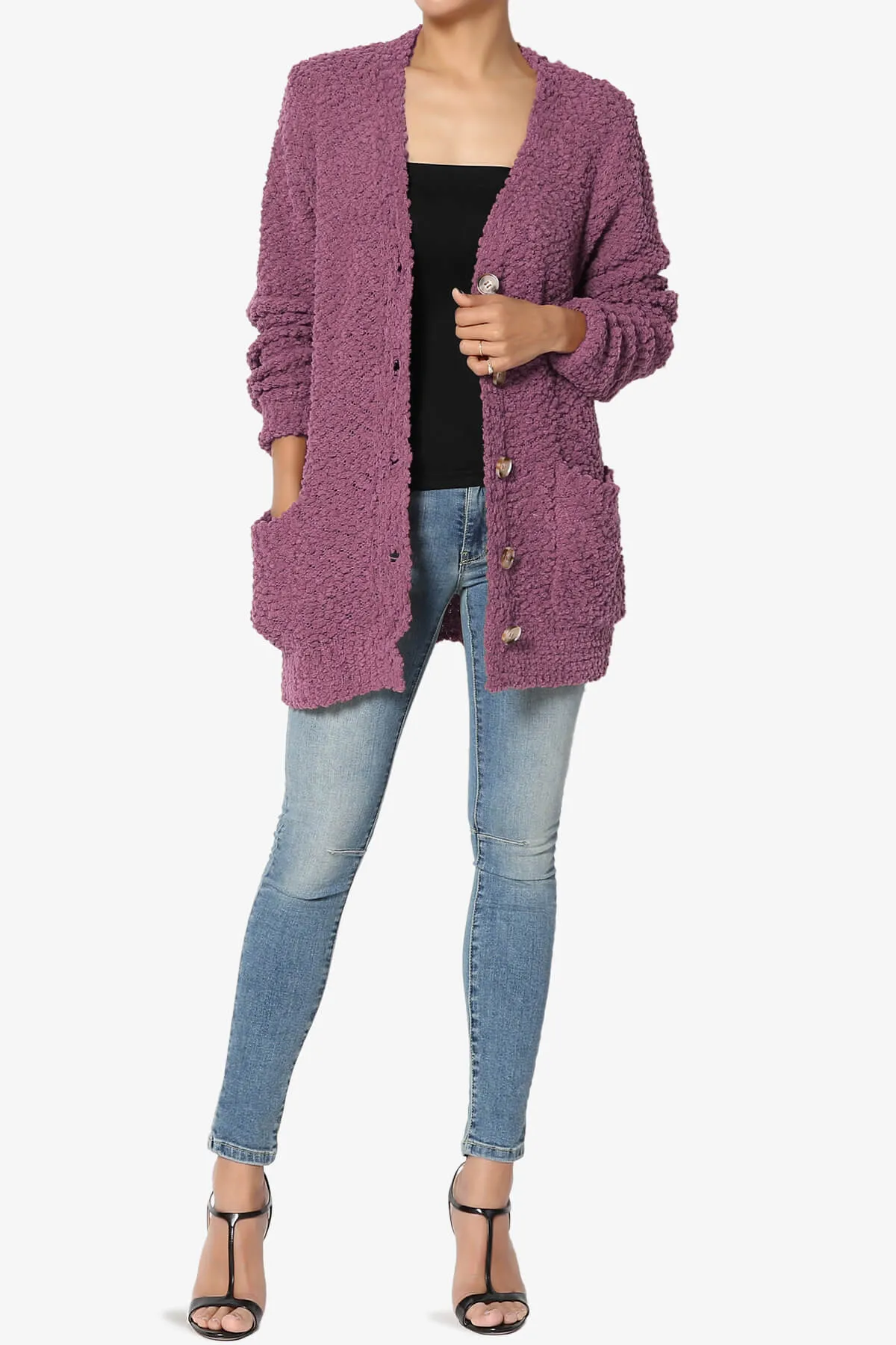 Barry Button Teddy Knit Sweater Cardigan