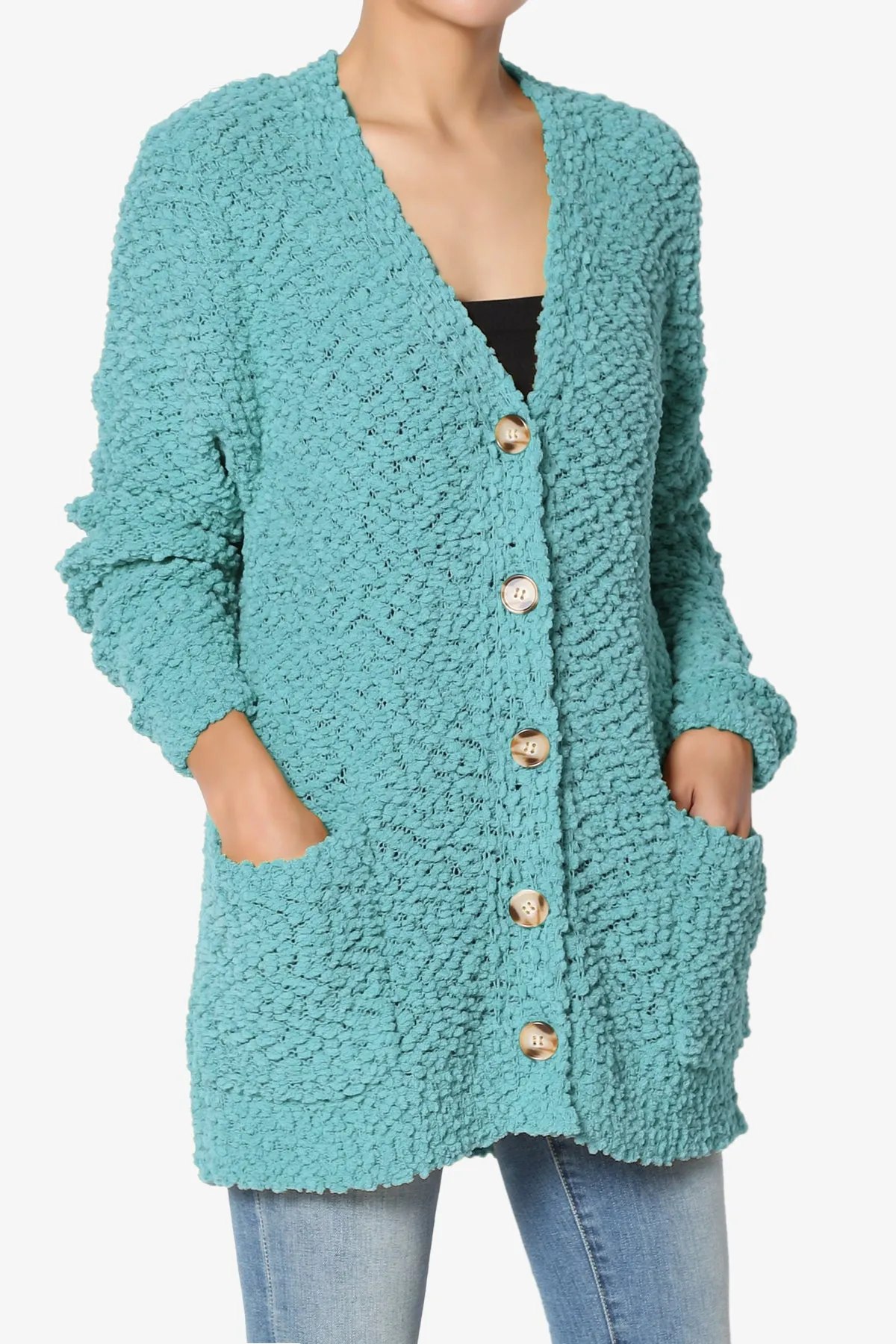 Barry Button Teddy Knit Sweater Cardigan
