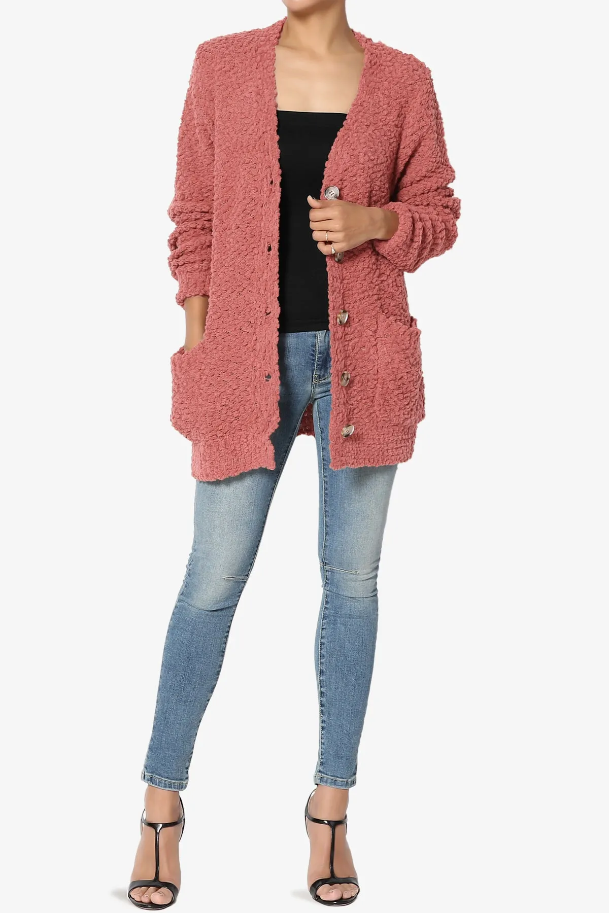Barry Button Teddy Knit Sweater Cardigan