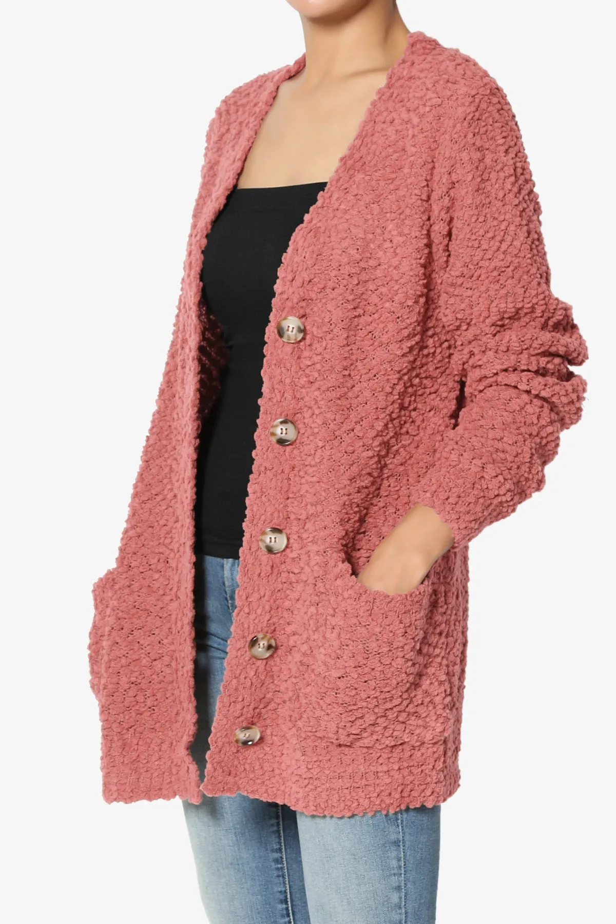 Barry Button Teddy Knit Sweater Cardigan