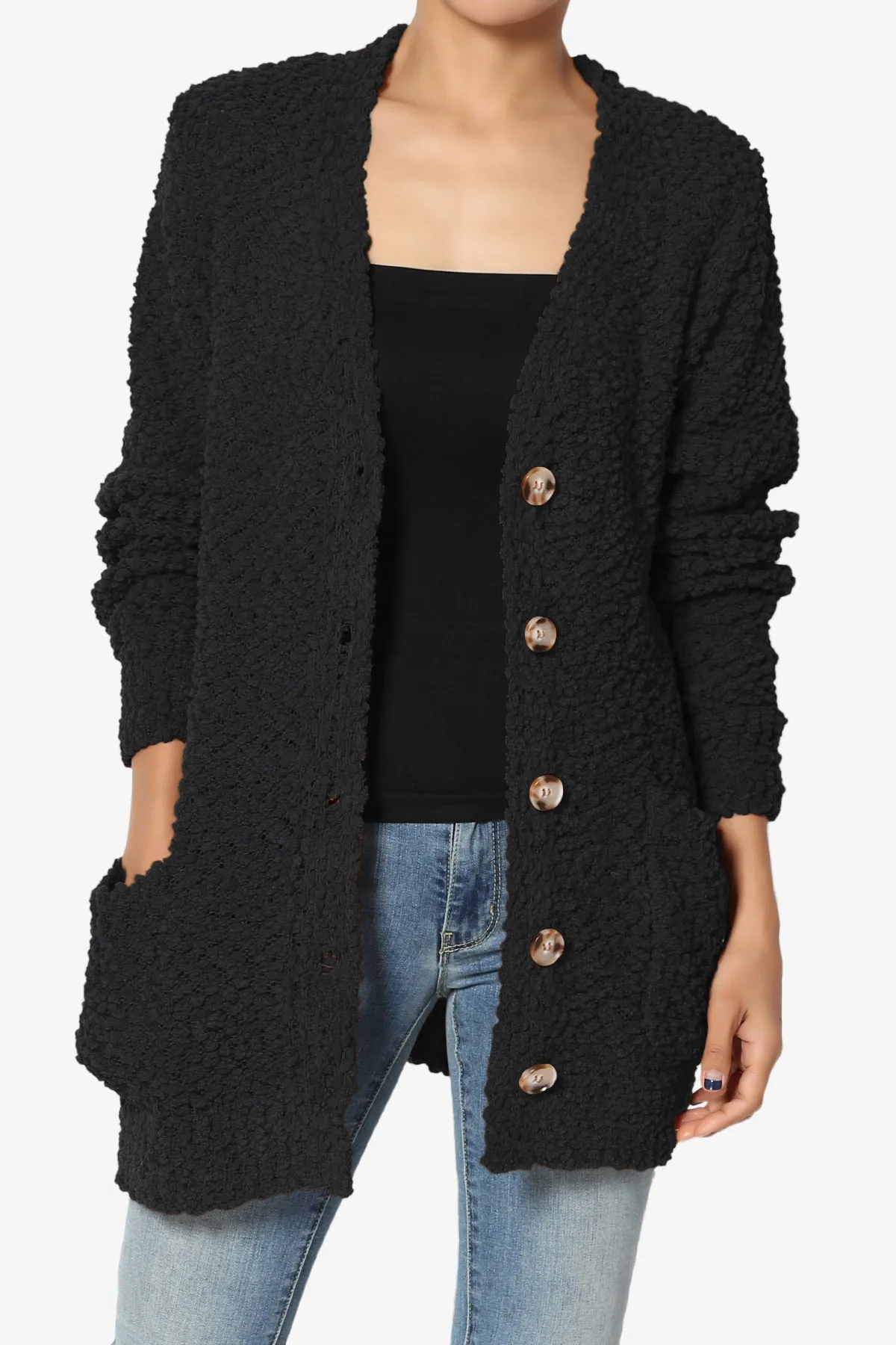 Barry Button Teddy Knit Sweater Cardigan