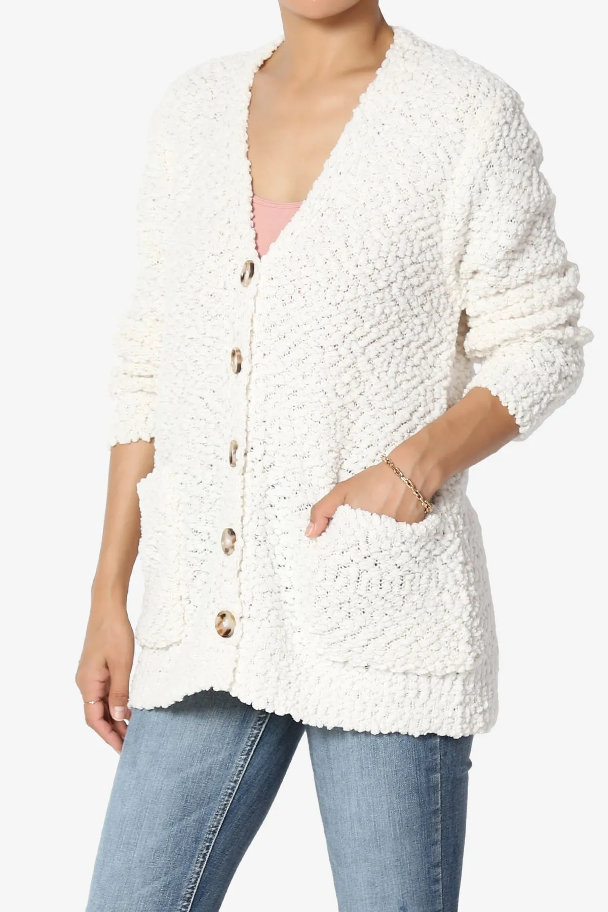 Barry Button Teddy Knit Sweater Cardigan